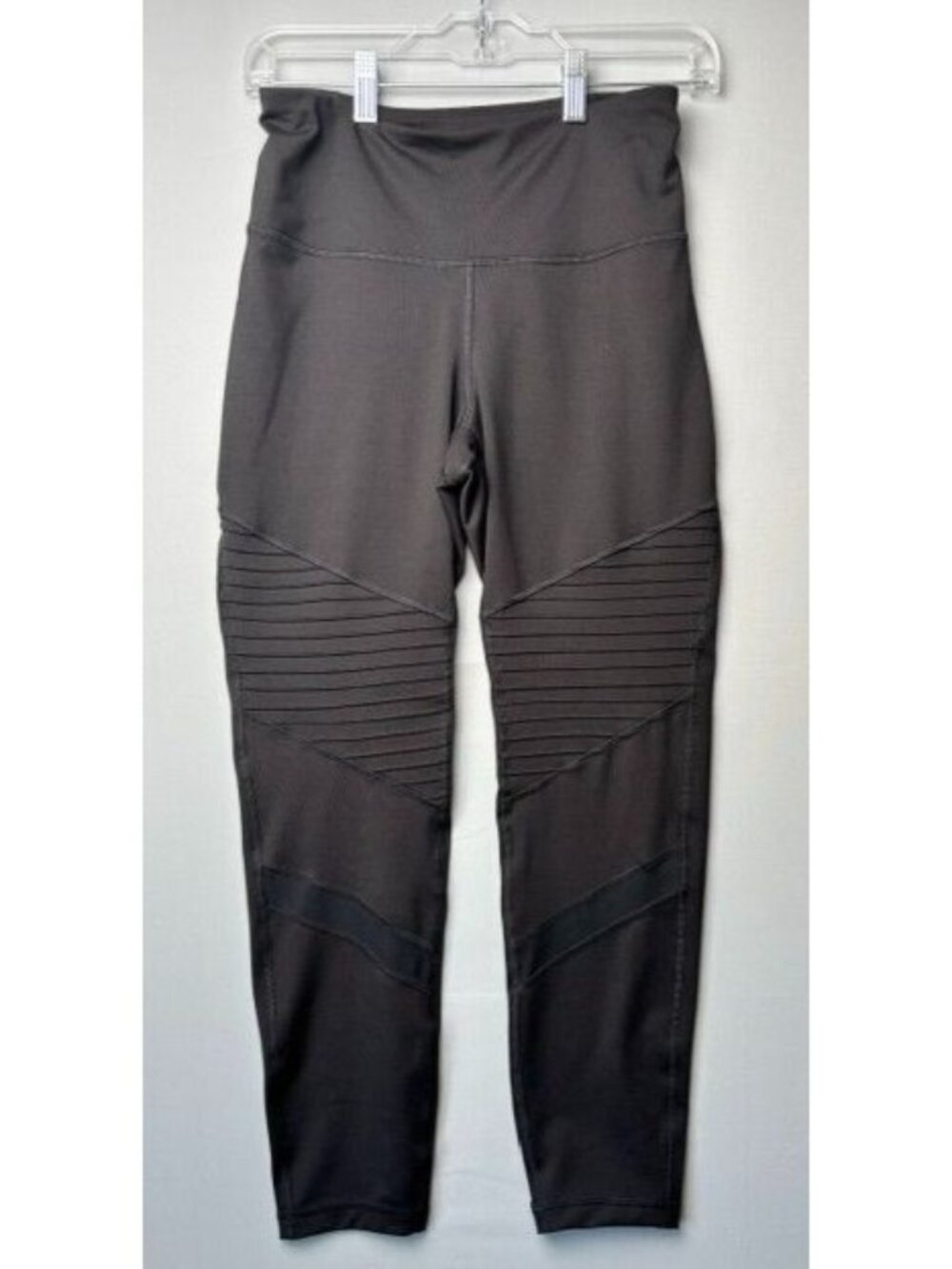 Old Navy Active PowerPress Women's M Black High Rise Moto Leggings Go-Dry 7/8